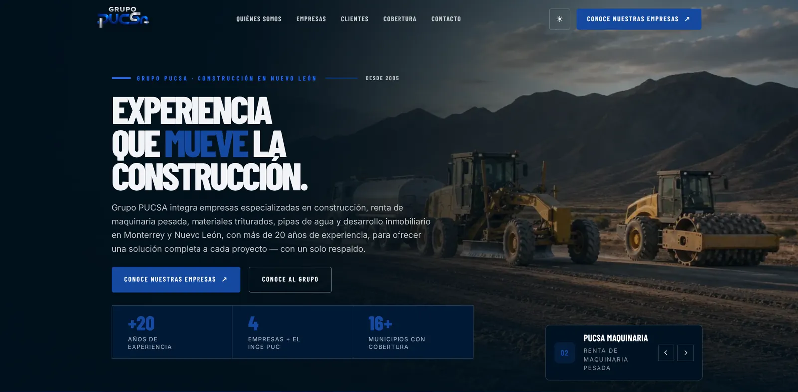 Captura: Sitio corporativo para Grupo PUCSA